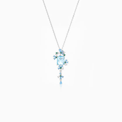 Ice Blue Floral Necklace