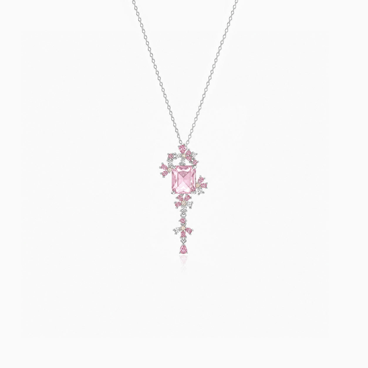 Ice Blue Floral Necklace