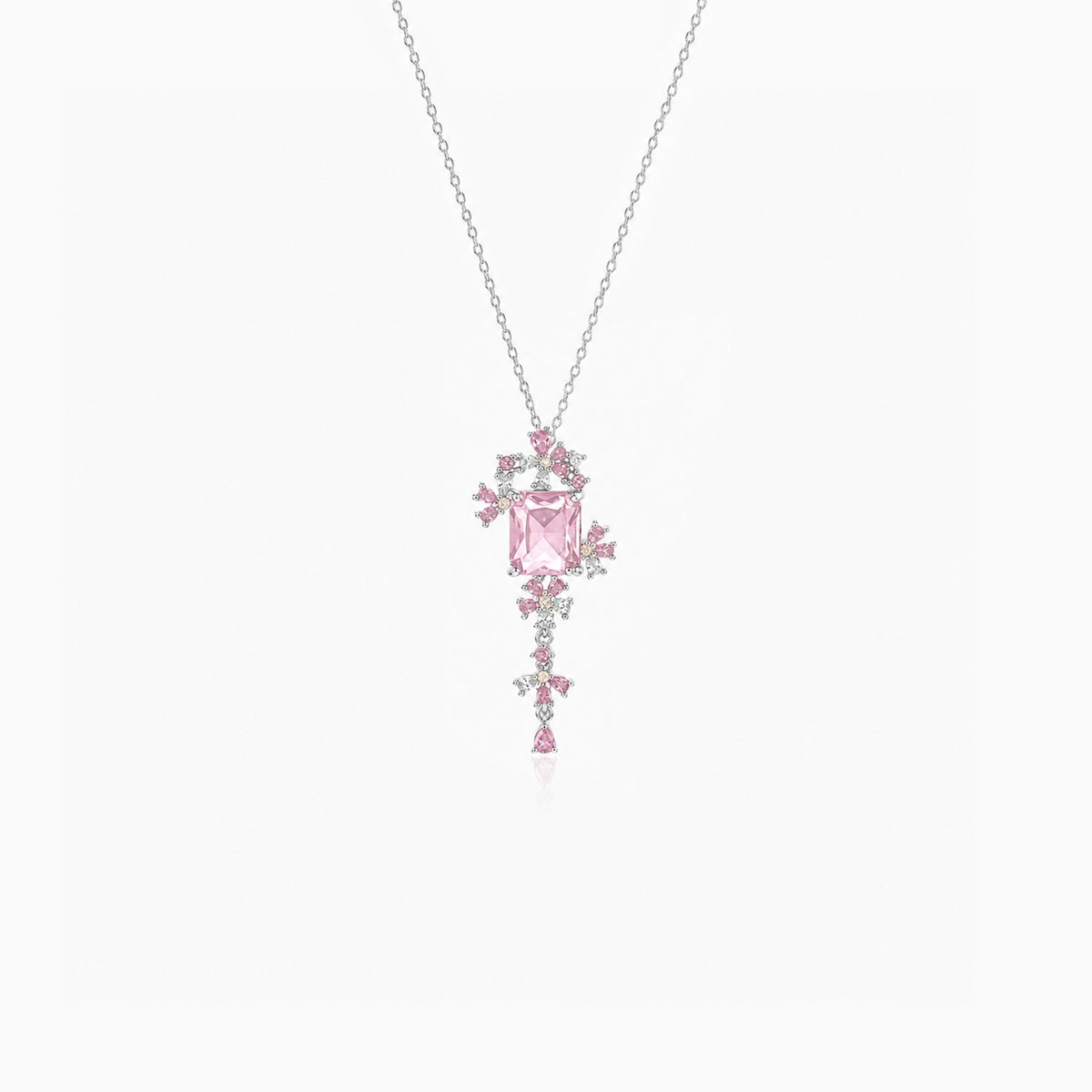 Ice Blue Floral Necklace