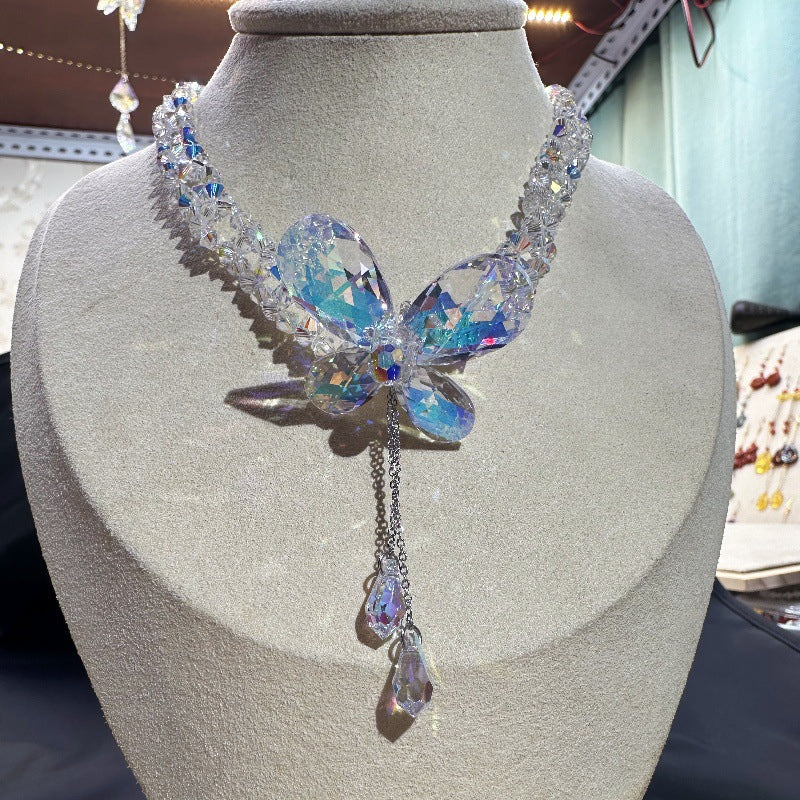 Color Bloom Drop Crystal Necklace