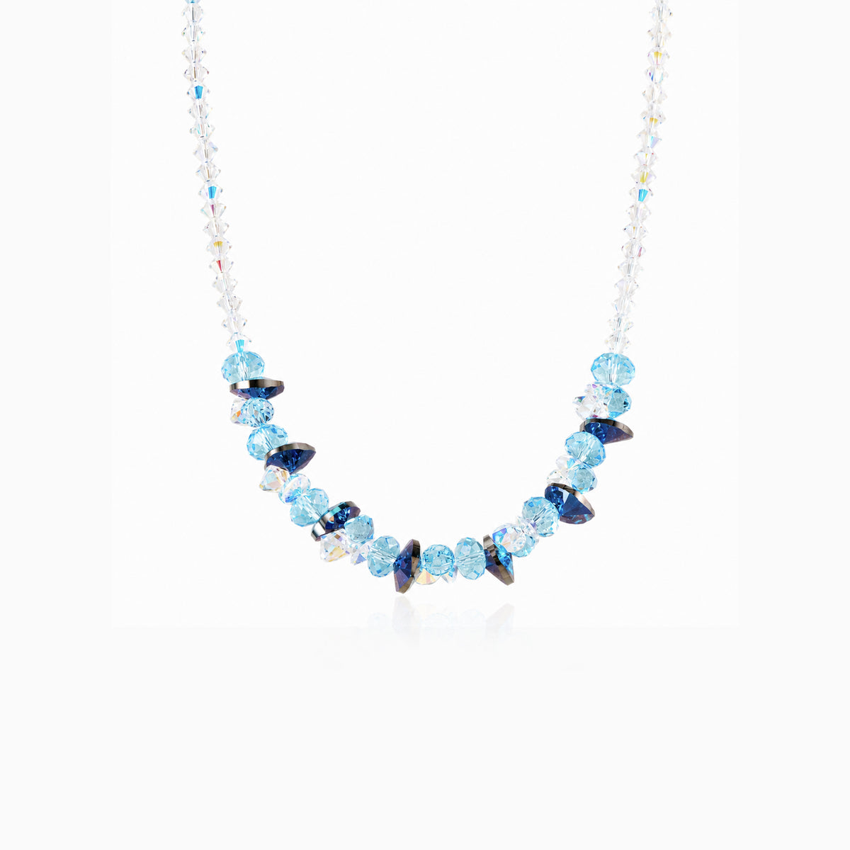 Color Heart Charm Crystal Necklace
