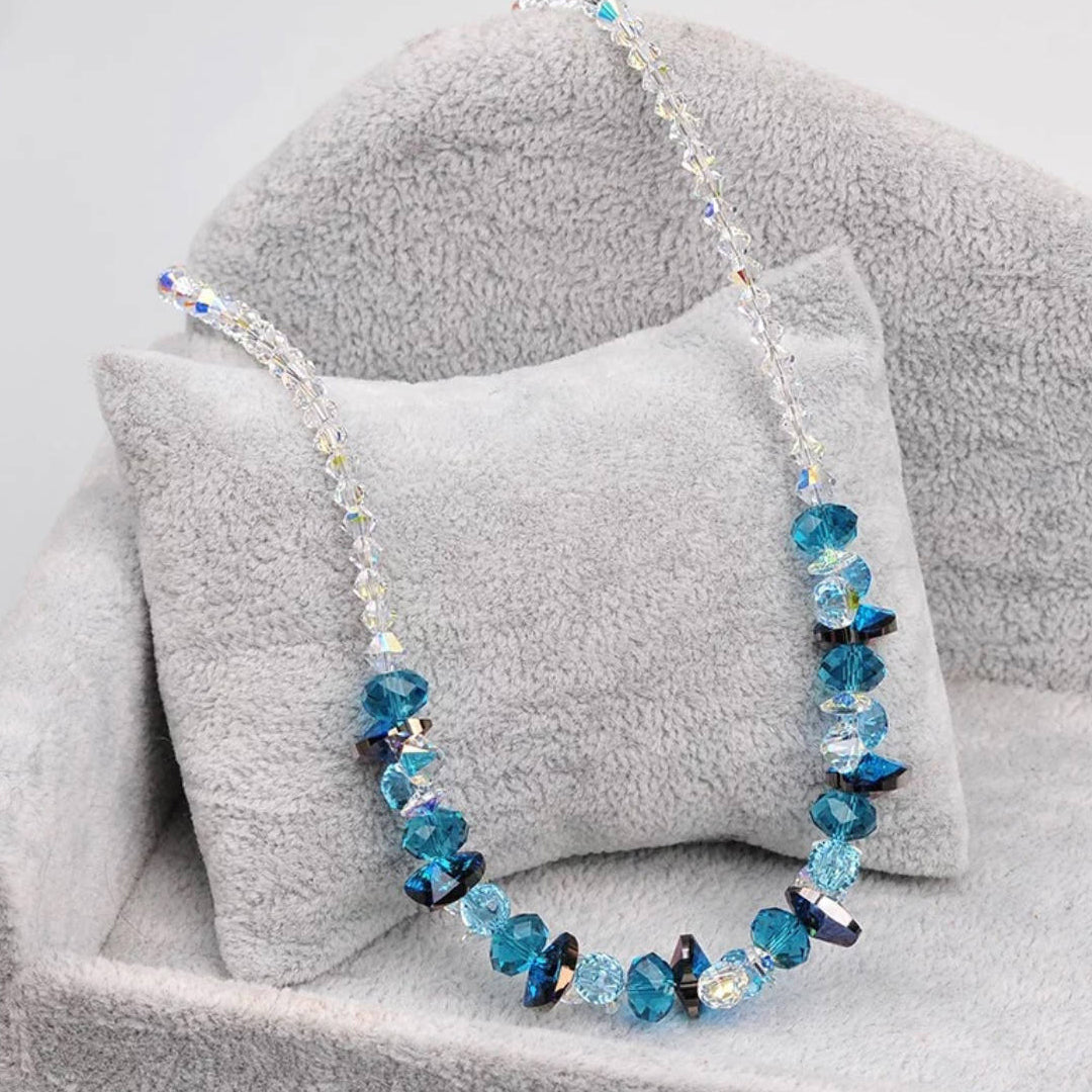 Color Heart Charm Crystal Necklace