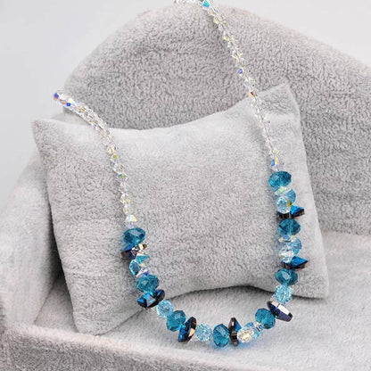 Color Heart Charm Crystal Necklace
