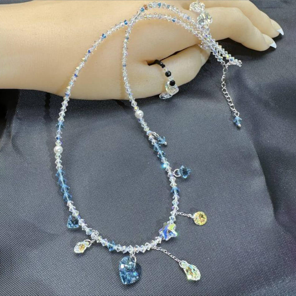 Color Floating Charm Crystal Necklace