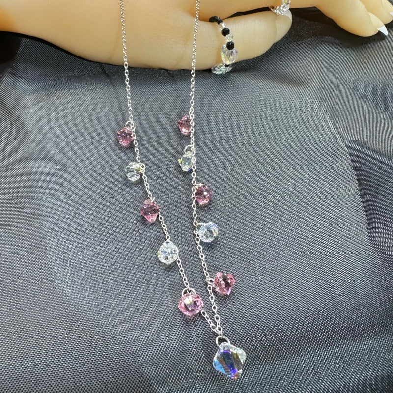 Color Floating Charm Crystal Necklace