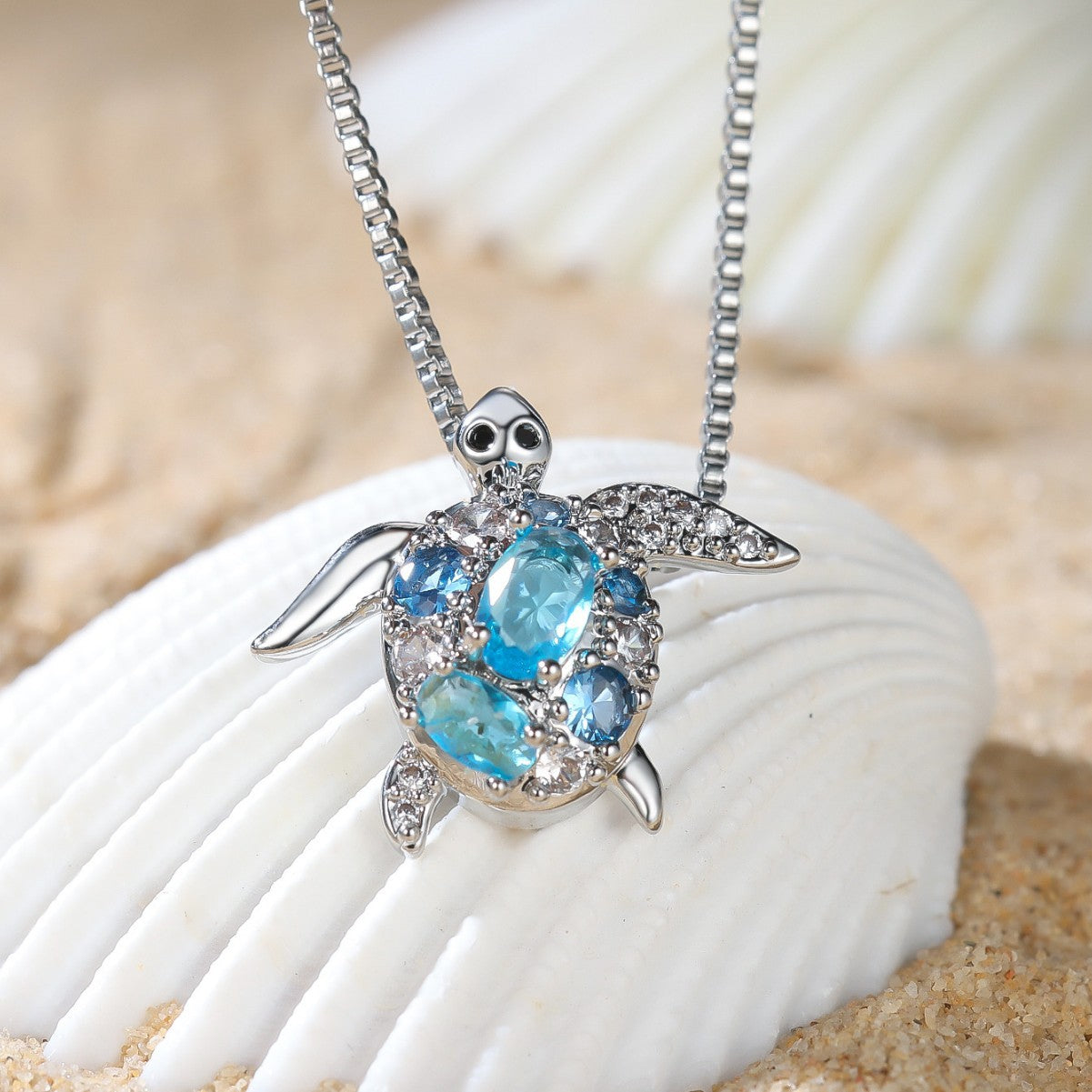Blue Tide Tortoise Pendant