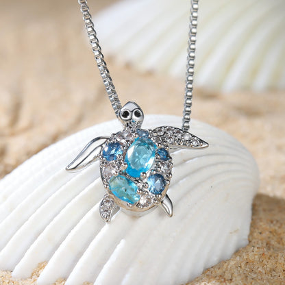 Blue Tide Tortoise Pendant