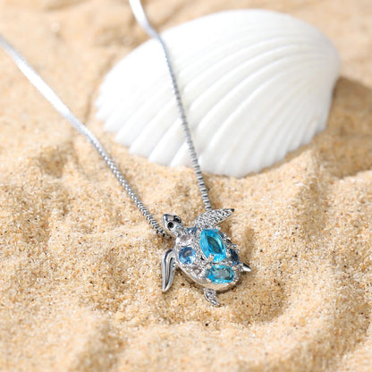 Blue Tide Tortoise Pendant
