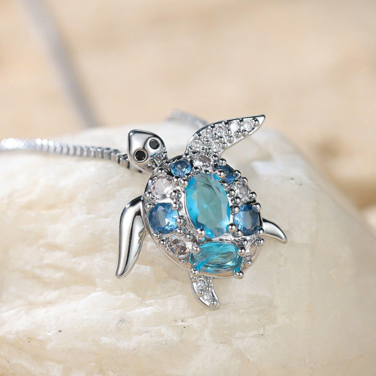Blue Tide Tortoise Pendant