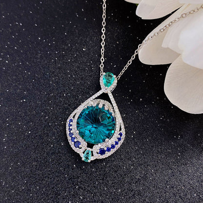 Blue Tide Teardrop Necklace