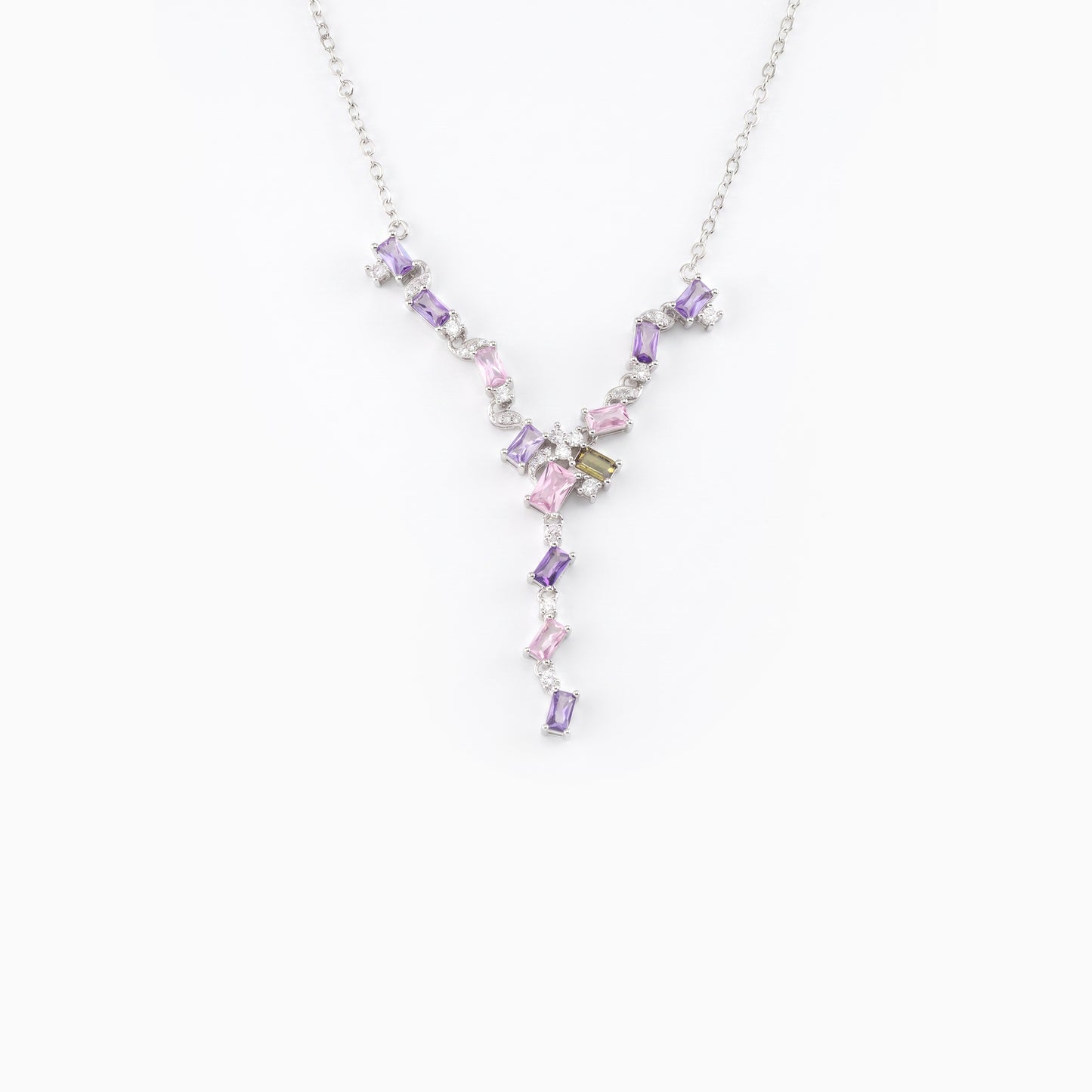 Pink Violet Y Necklace
