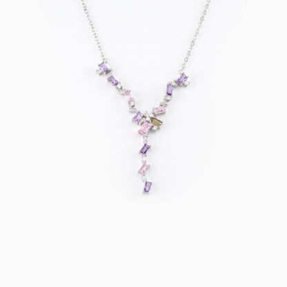 Pink Violet Y Necklace