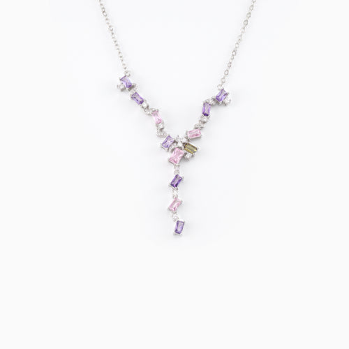 Pink Violet Y Necklace