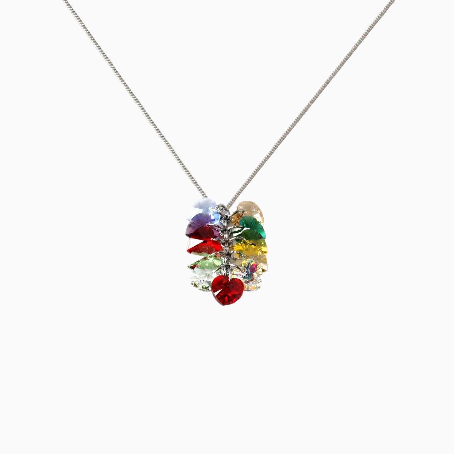 Color Heart Crystal Necklace
