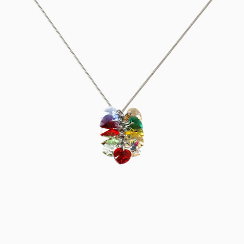 Color Heart Crystal Necklace