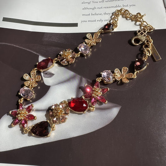Floral Gemline Necklace