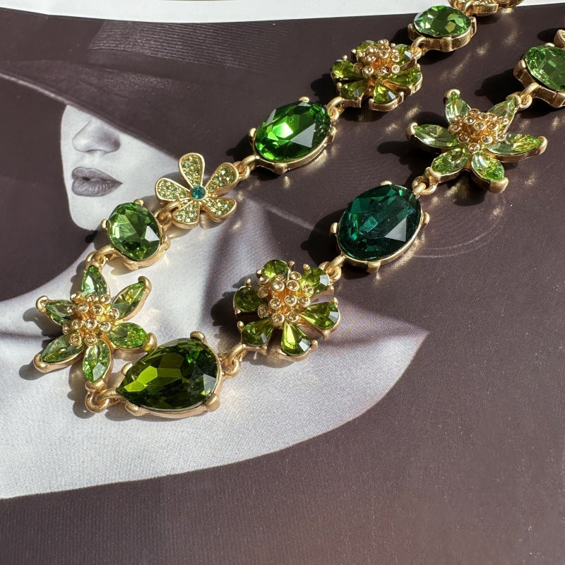 Floral Gemline Necklace