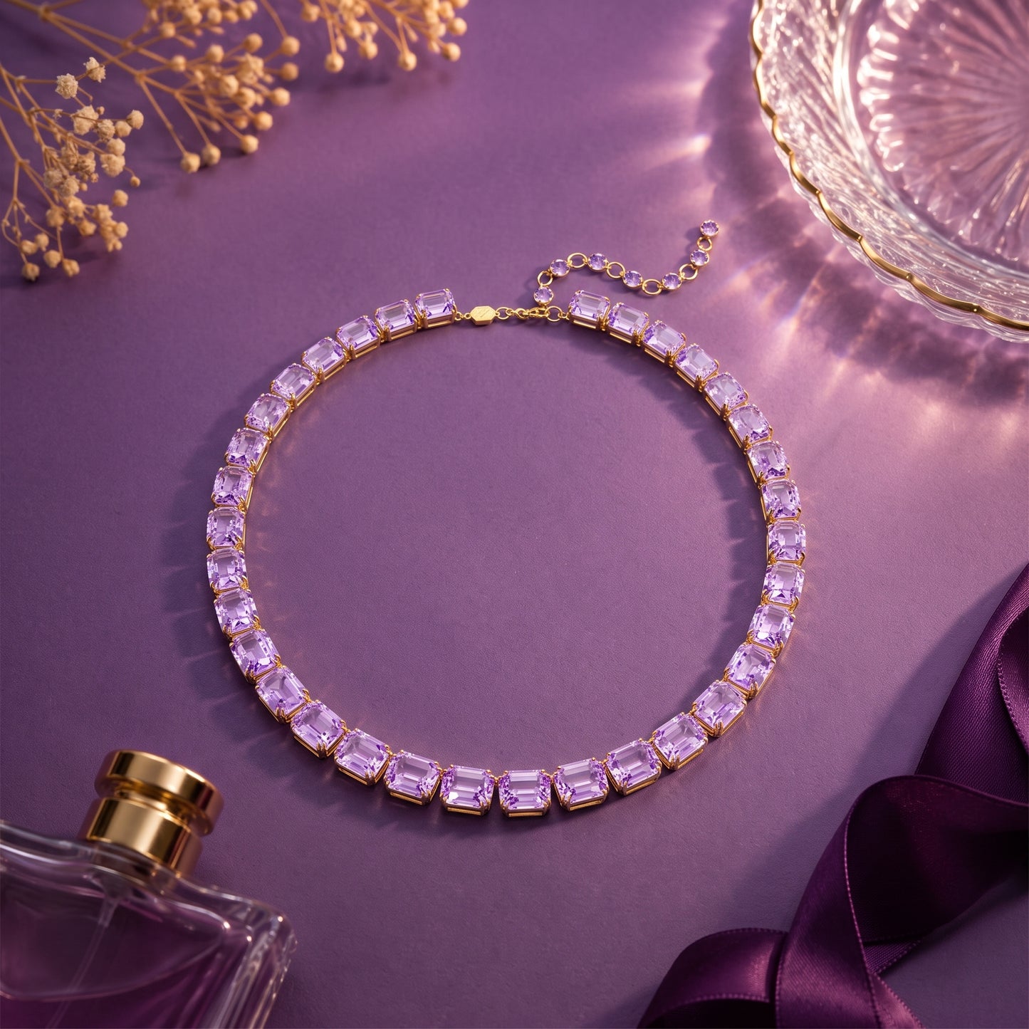 Lavender Rectangle Necklace