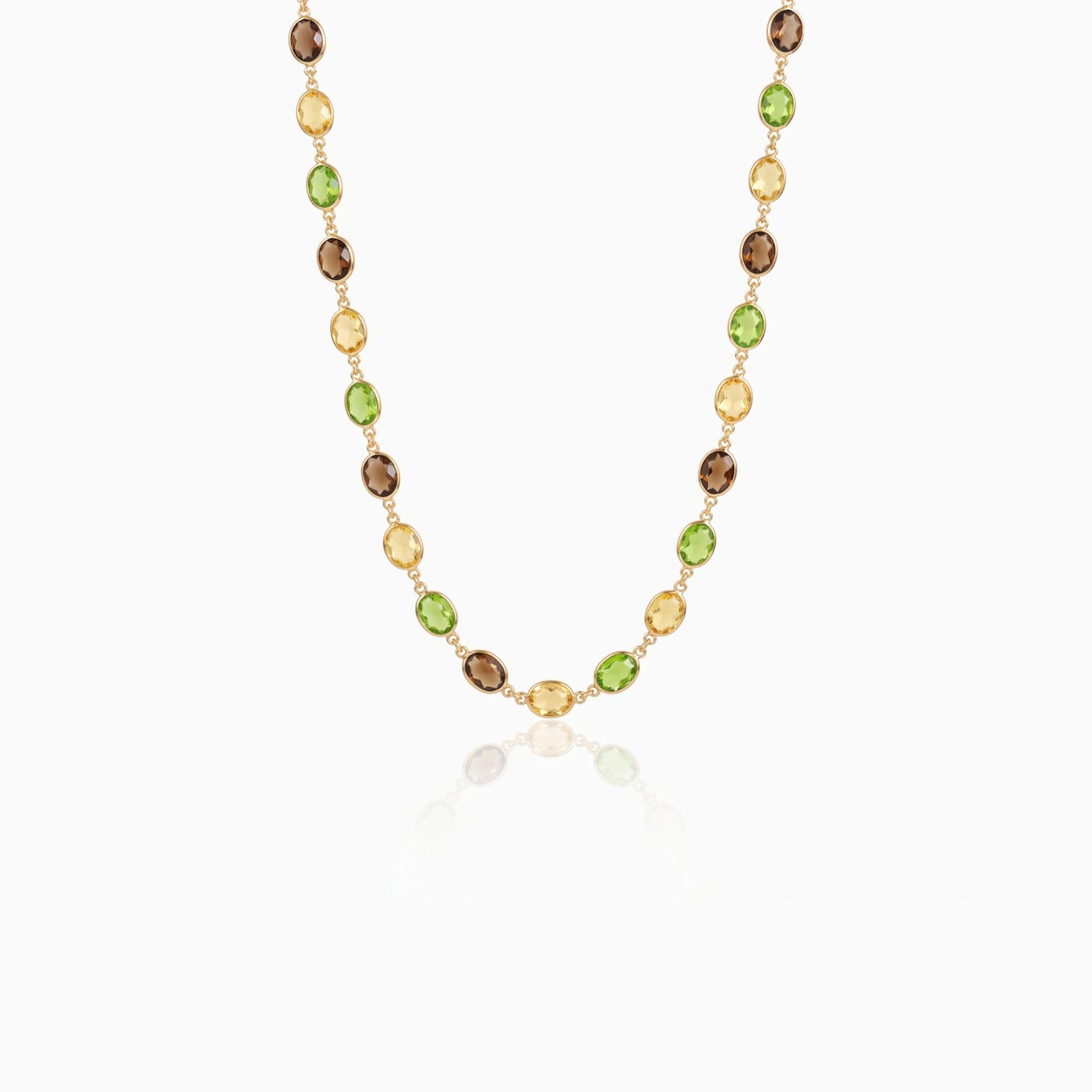 Olive Gem Link Necklace