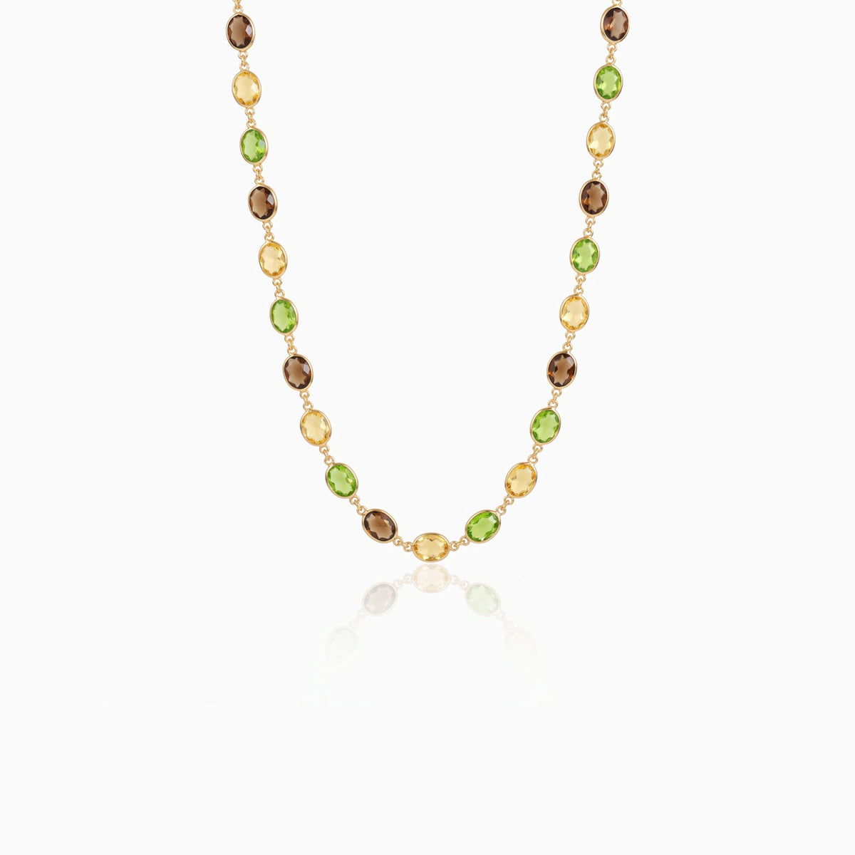Olive Gem Link Necklace