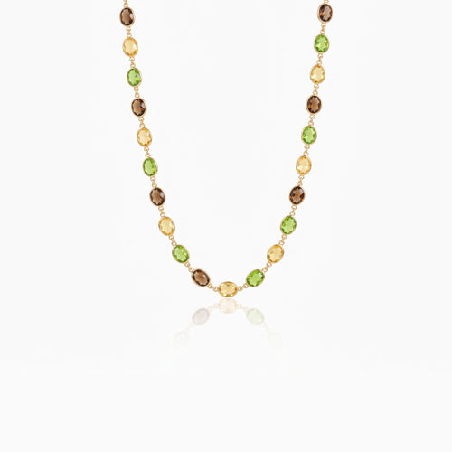 Olive Gem Link Necklace