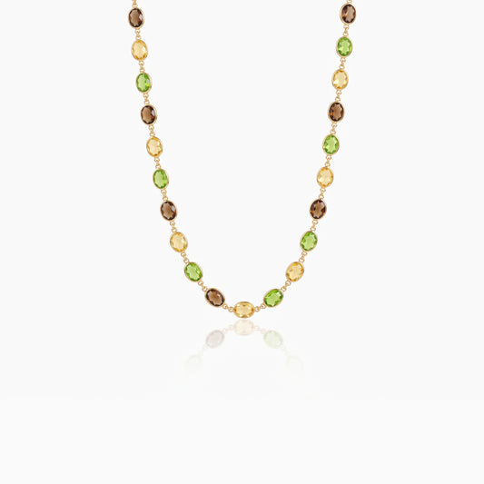 Olive Gem Link Necklace