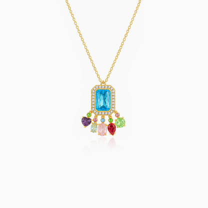 Blue Fringe Necklace