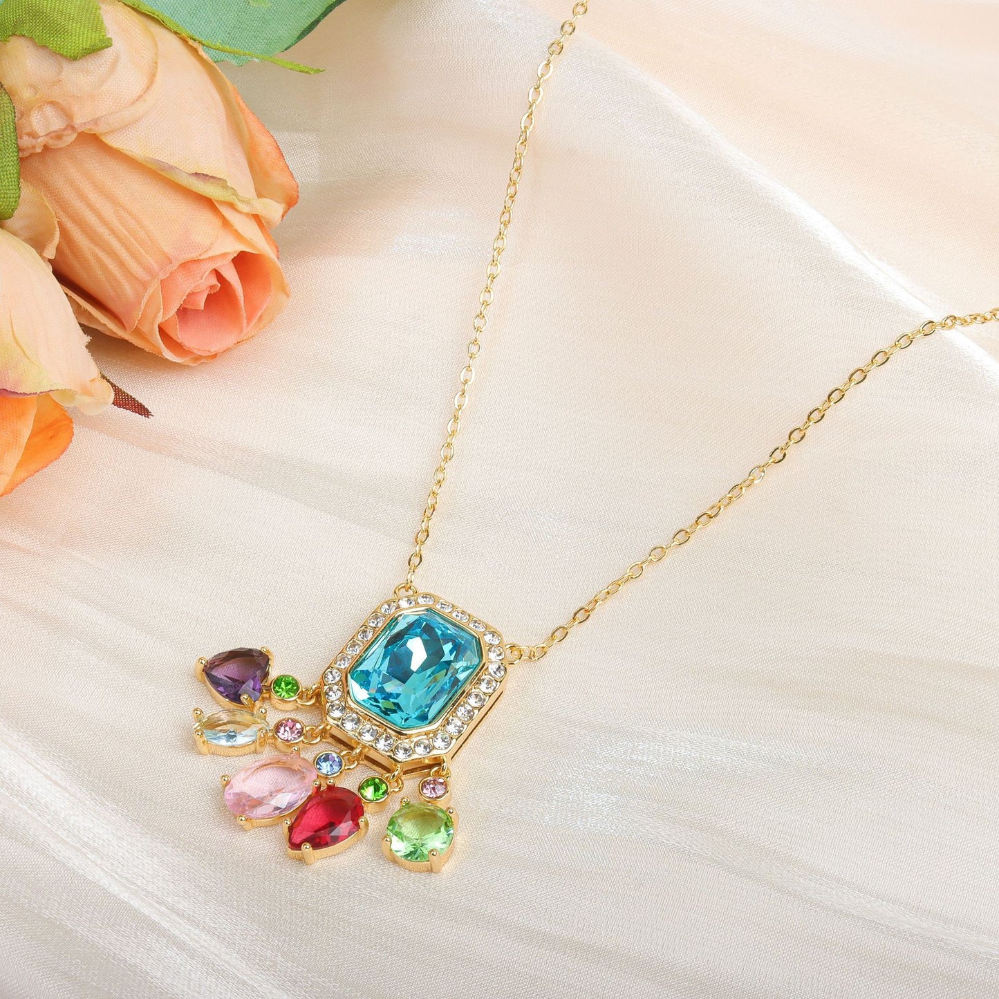 Blue Fringe Necklace