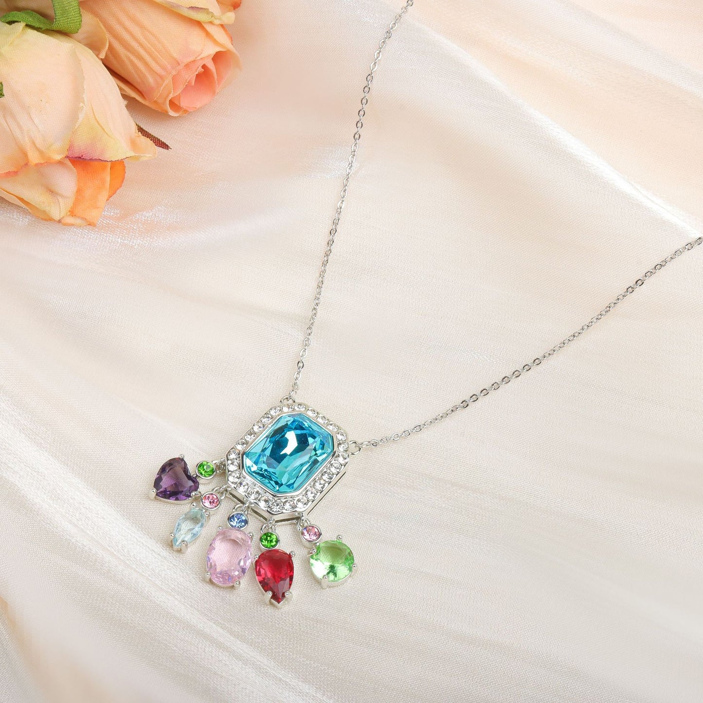 Blue Fringe Necklace