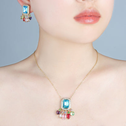 Blue Fringe Earrings