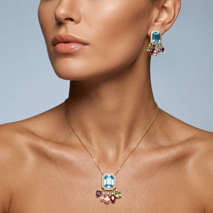 Blue Fringe Earrings