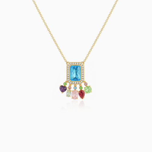 Blue Fringe Necklace