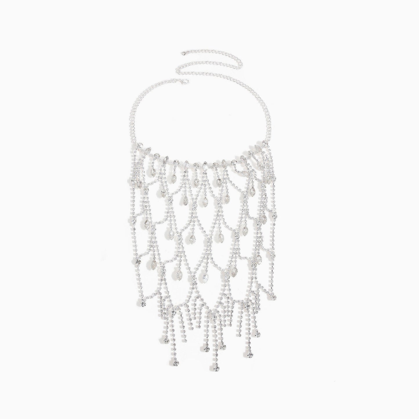 Rinestone Tassel Necklace