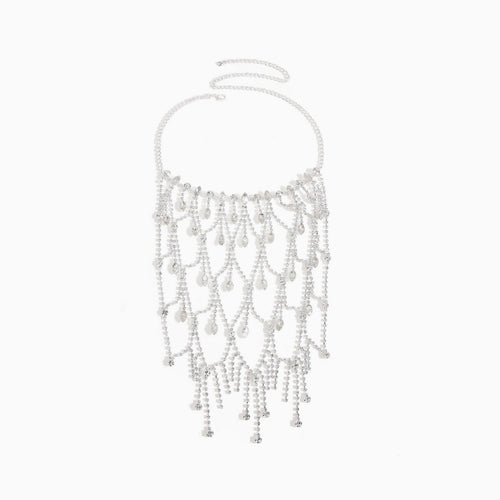 Rinestone Tassel Necklace
