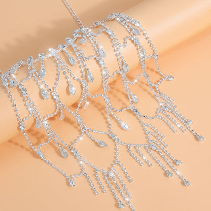 Rinestone Tassel Necklace