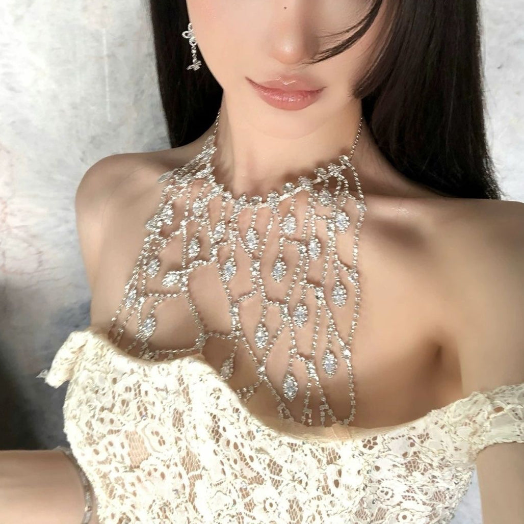 Rinestone Tassel Necklace