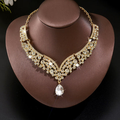 White Crystal Layered Necklace