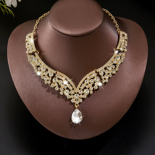 White Crystal Layered Necklace