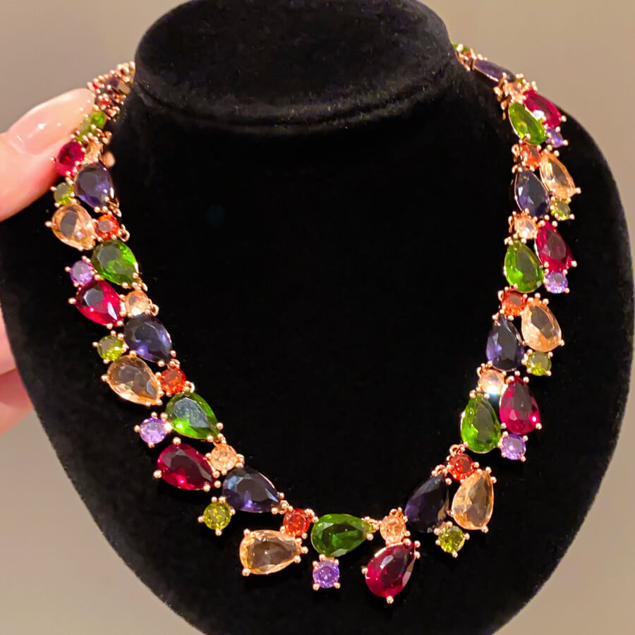 Rainbow Teardrop Necklace