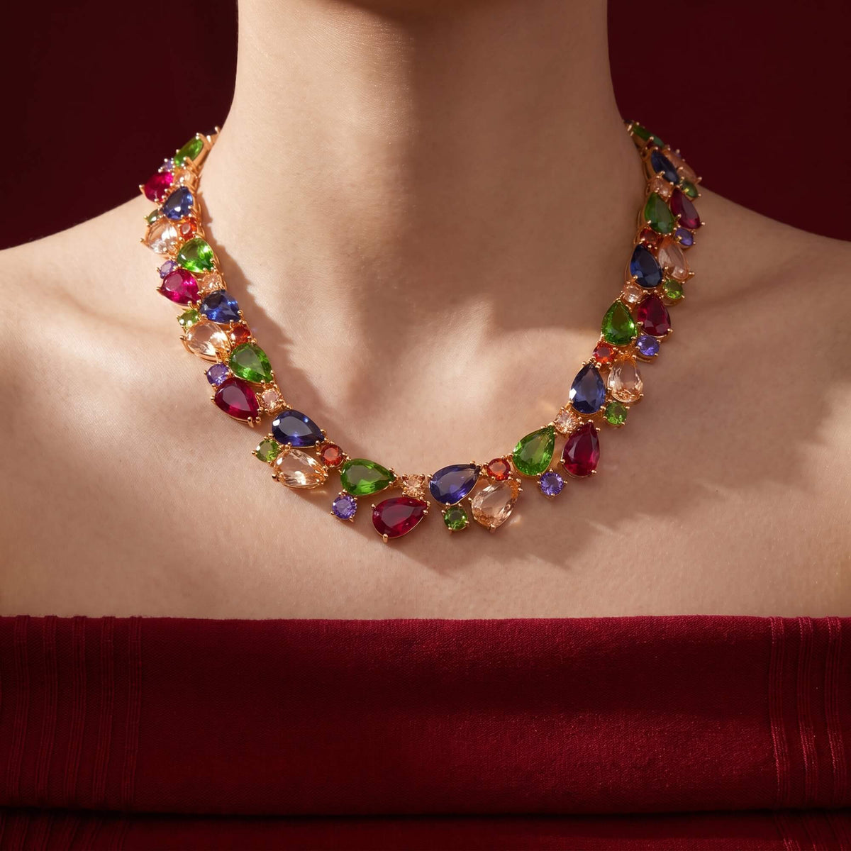 Rainbow Teardrop Necklace