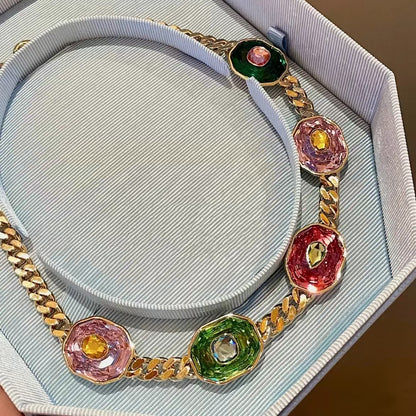 Color Inlay Necklace
