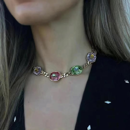 Color Inlay Necklace
