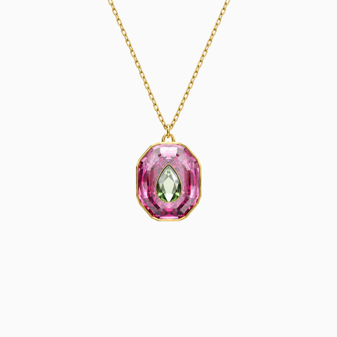 Color Inlay Pendant Necklace