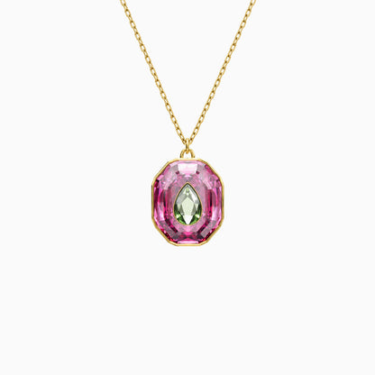 Color Inlay Pendant Necklace
