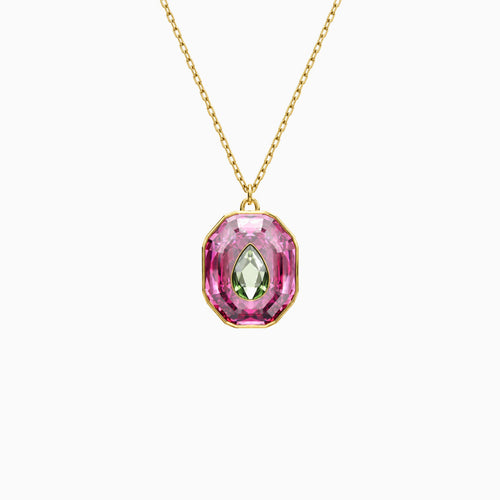Color Inlay Pendant Necklace