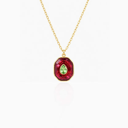 Color Inlay Pendant Necklace