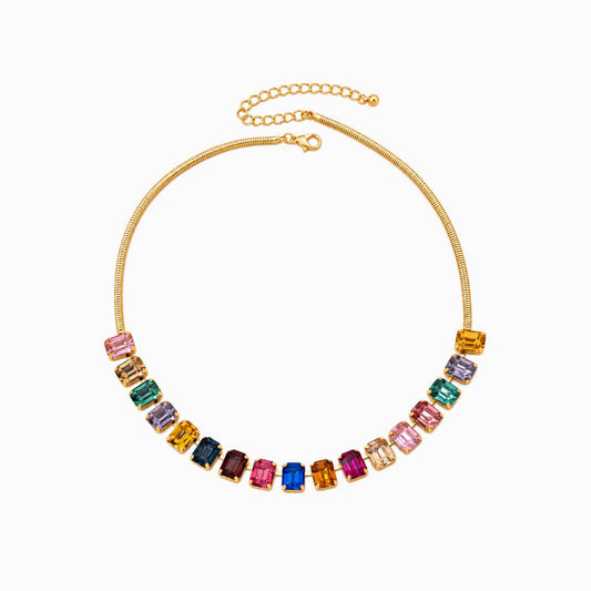Rainbow Baguette Necklace