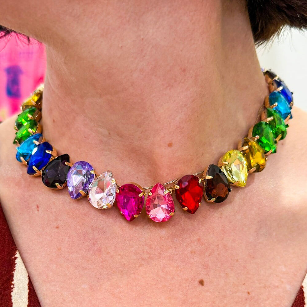 Rainbow Teardrop Necklace