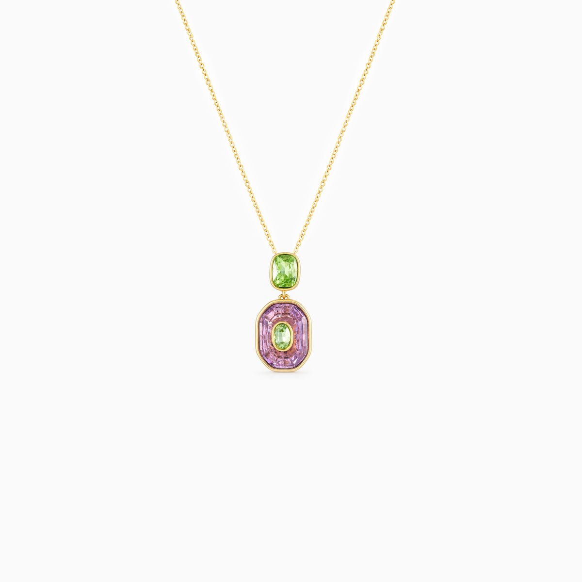 Petite Color Inlay Pendant Necklace
