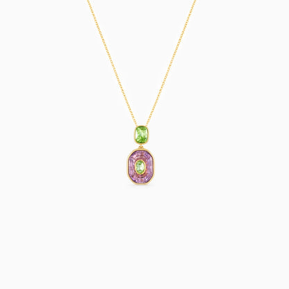 Petite Color Inlay Pendant Necklace
